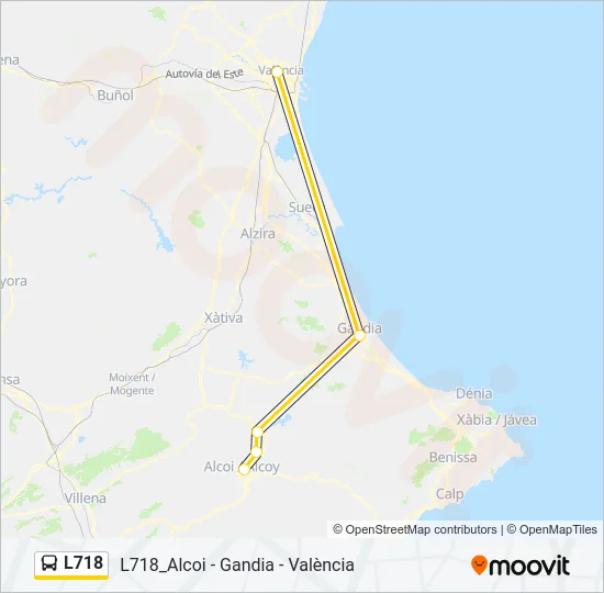 L718 Bus Line Map