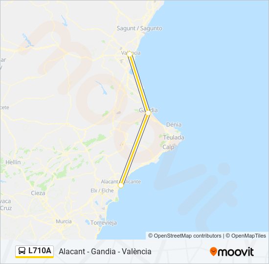 L710A bus Mapa de línia