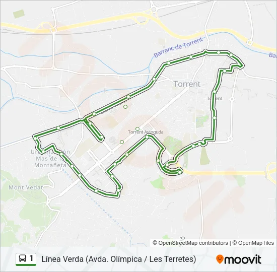 1 Bus Line Map
