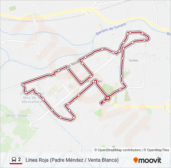 2 Bus Line Map