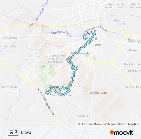 3 bus Line Map