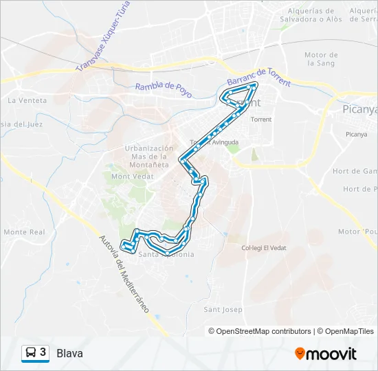 3 Bus Line Map