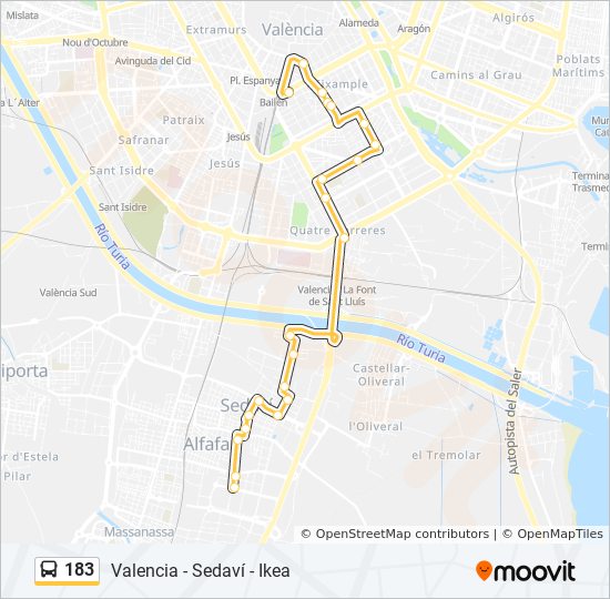 Bus 183 Route Map 183 Route: Schedules, Stops & Maps - 183 Valencia (Updated)