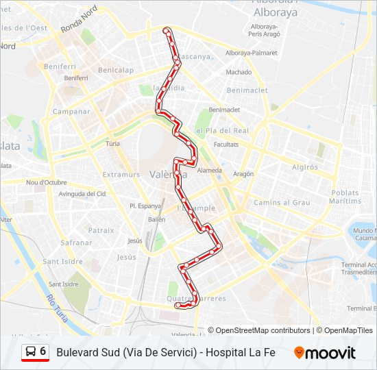 6 Bus Line Map
