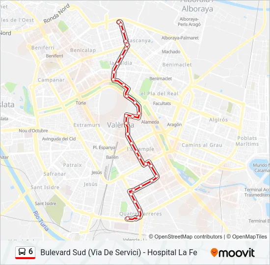 6 Bus Line Map