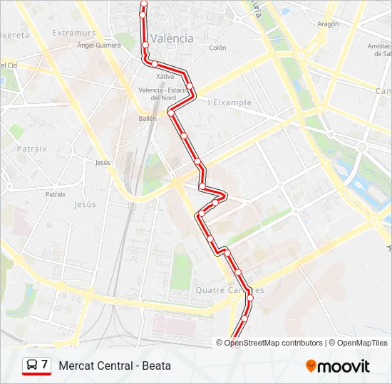 7 Bus Line Map