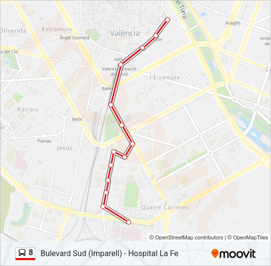 8 Bus Line Map