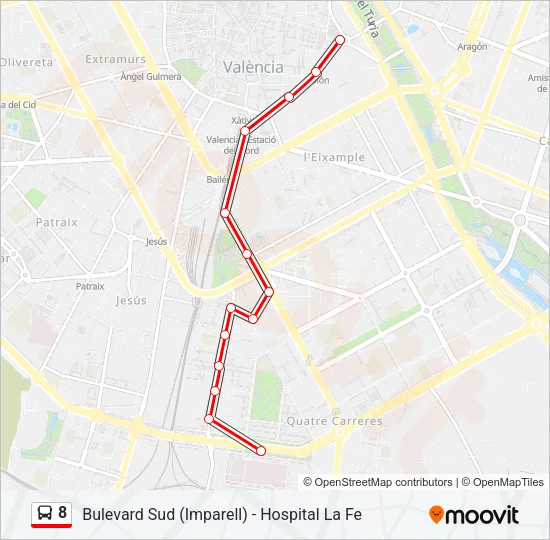 8 Bus Line Map