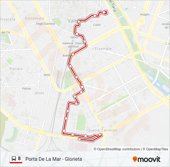 8 Bus Line Map