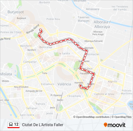 12 Bus Line Map
