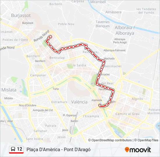 12 Bus Line Map