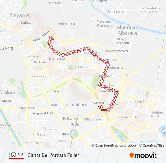 12 Bus Line Map