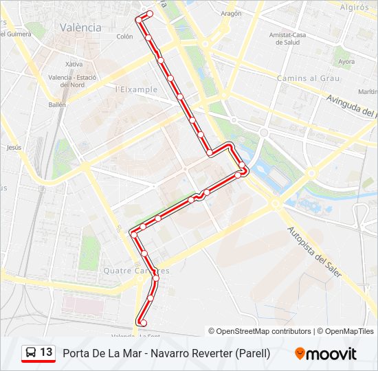 13 Bus Line Map