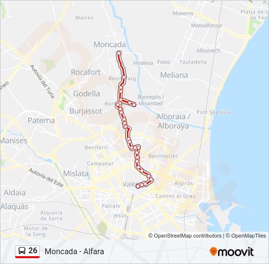 26 Bus Line Map