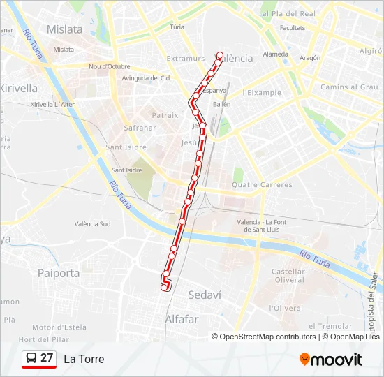 27 Bus Line Map