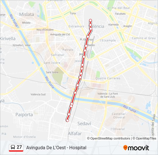 27 Bus Line Map