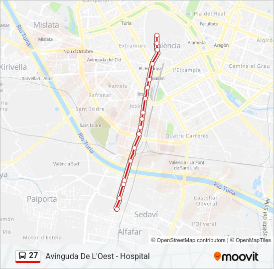 27 Bus Line Map