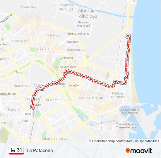 Mapa de 31 de autobús