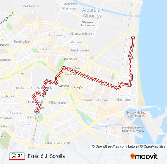 Mapa de 31 de autobús