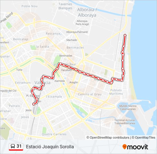 31 Bus Line Map
