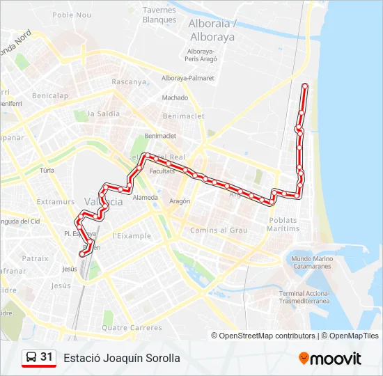 31 Bus Line Map