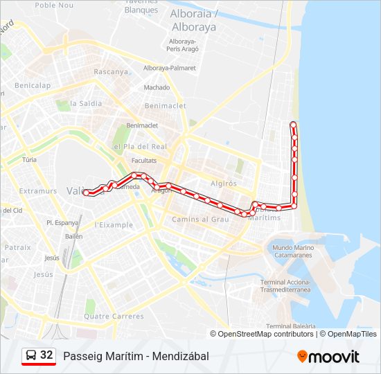 32 Bus Line Map