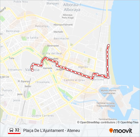 32 Bus Line Map
