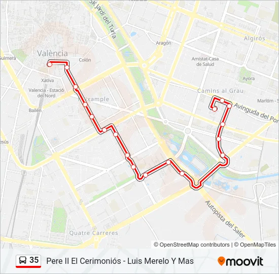 35 Bus Line Map