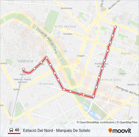 40 Bus Line Map