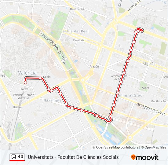 40 Bus Line Map