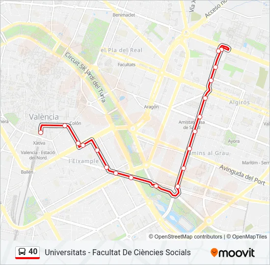 40 Bus Line Map
