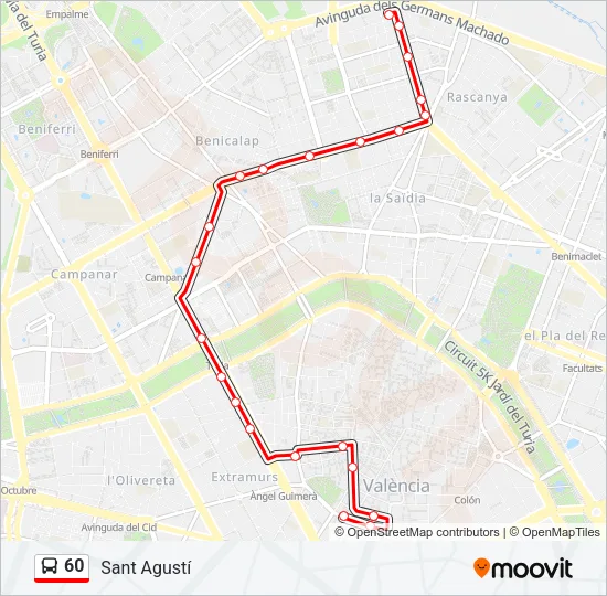 60 Bus Line Map
