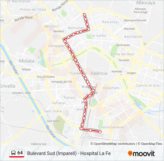 64 Bus Line Map
