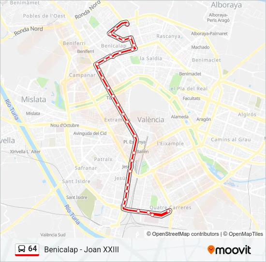 64 Bus Line Map
