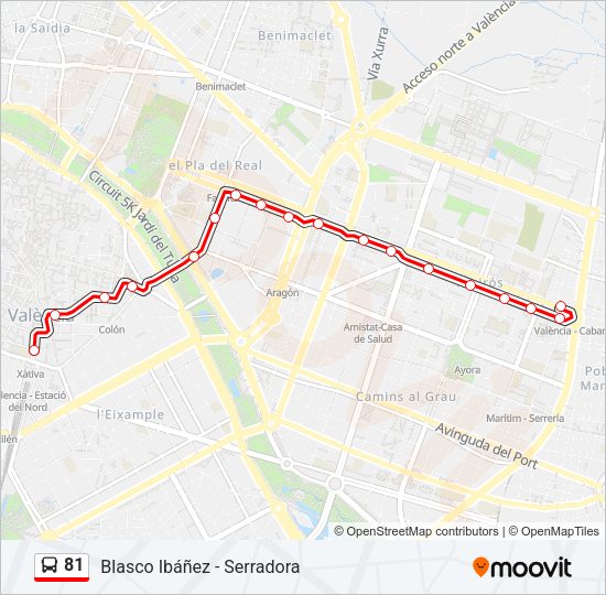 81 Bus Line Map
