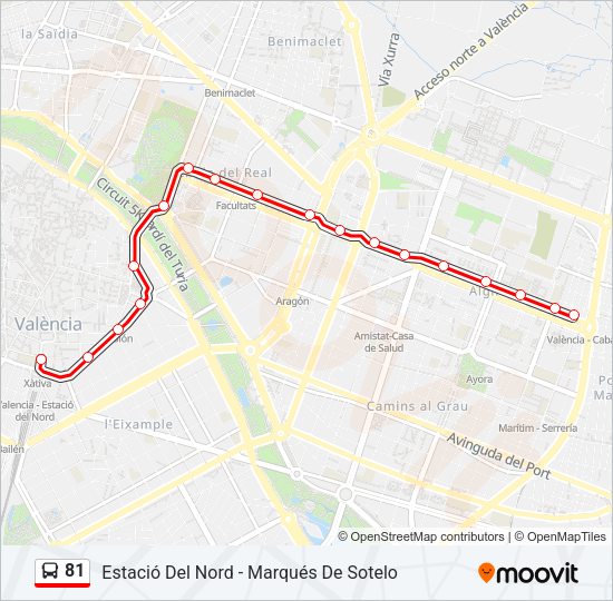 81 Bus Line Map