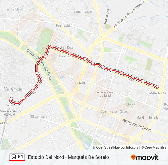 81 Bus Line Map