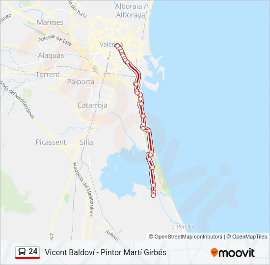 24 Bus Line Map