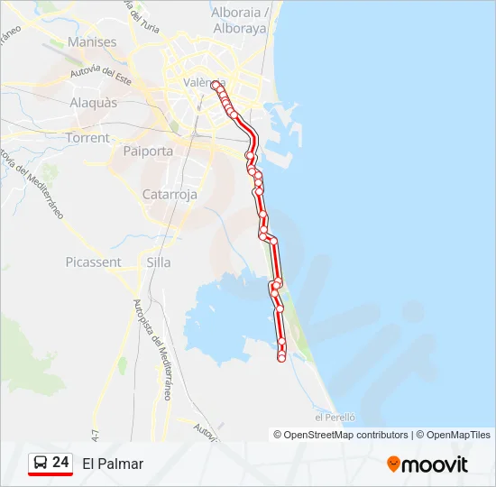 24 Bus Line Map