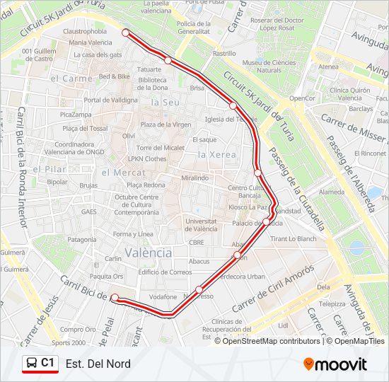 C1 Bus Line Map