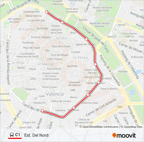 C1 Bus Line Map