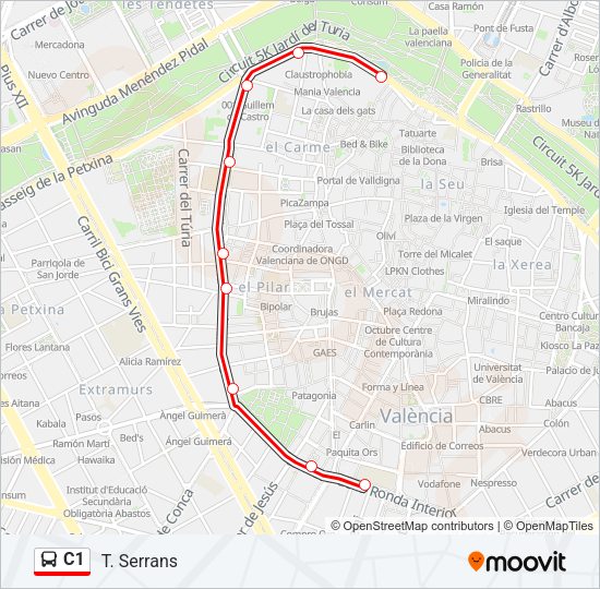 C1 Bus Line Map