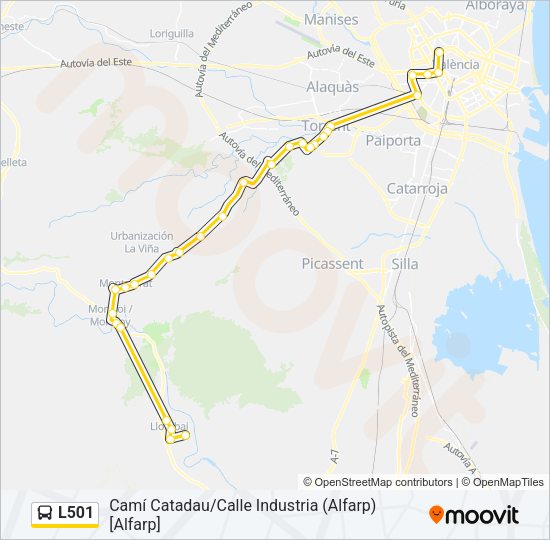 L501 Bus Line Map