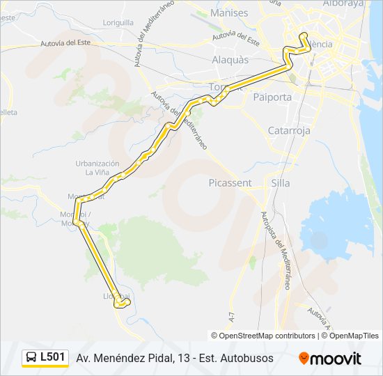L501 Bus Line Map