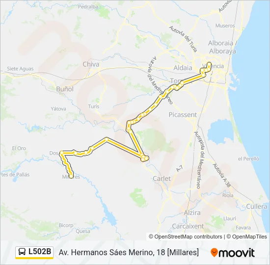 L502B Bus Line Map