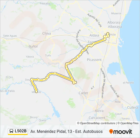 L502B Bus Line Map