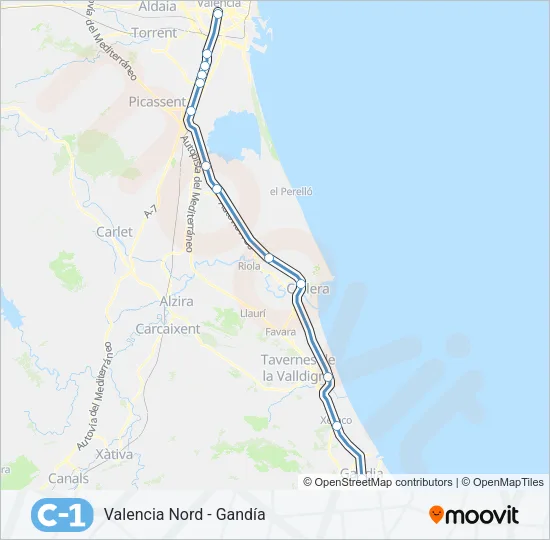 C1 Train Line Map