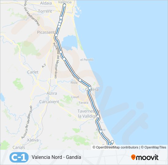 C1 Train Line Map