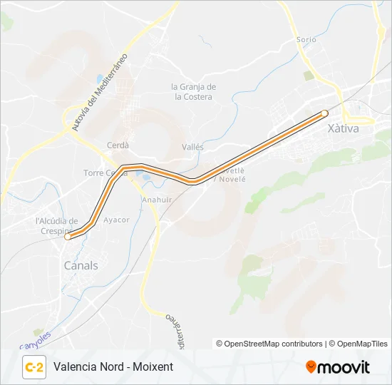 C2 Train Line Map