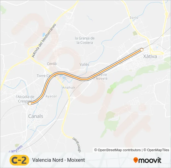 C2 Train Line Map